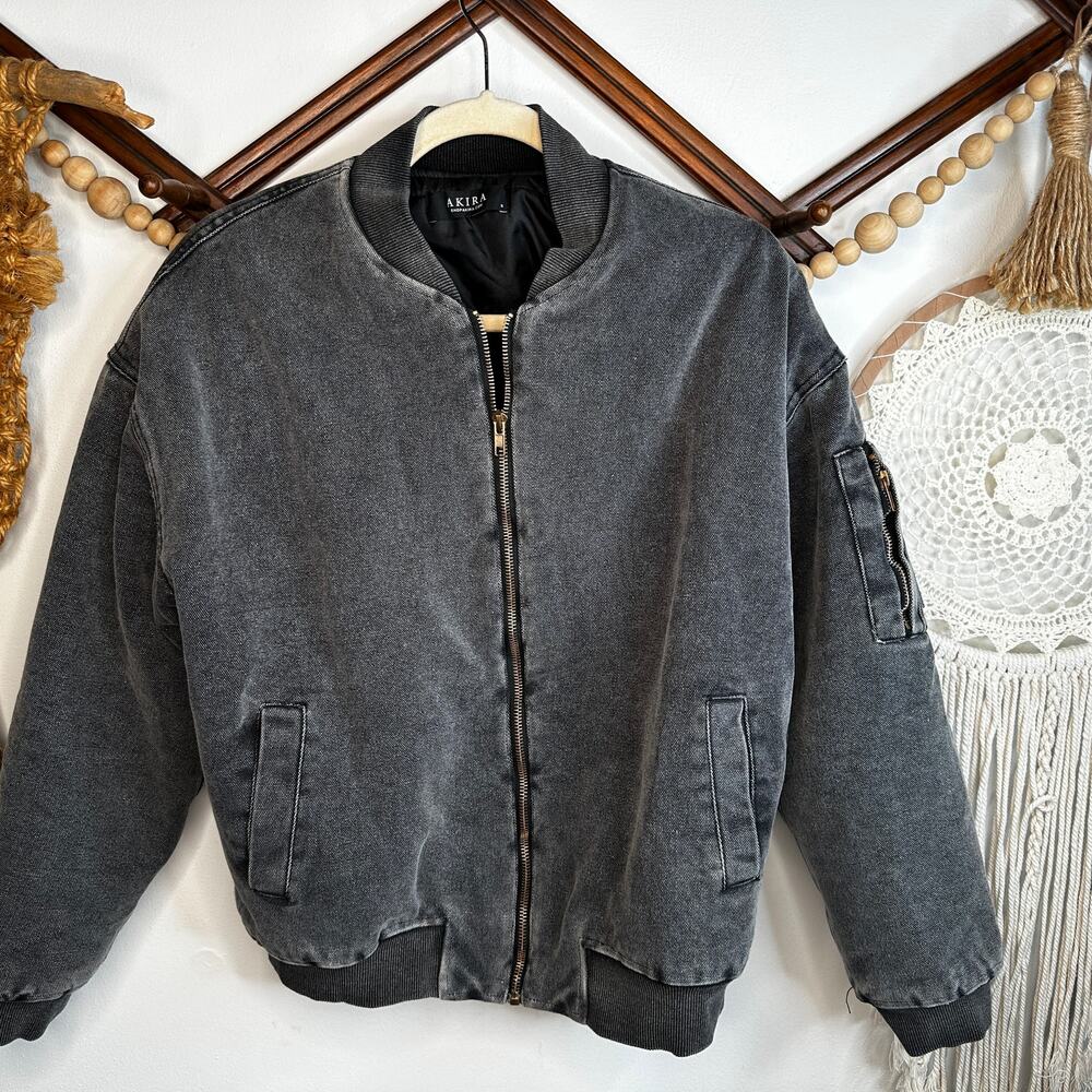 Akira Work Hard Washed Bomber Jacket